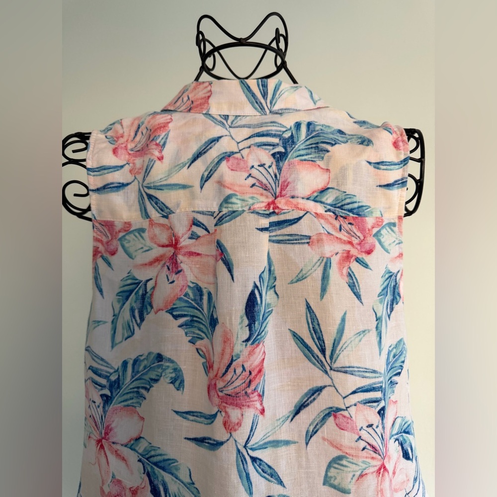 Tommy Bahama sleeves linen dress in tropical print - Picture 3 of 13